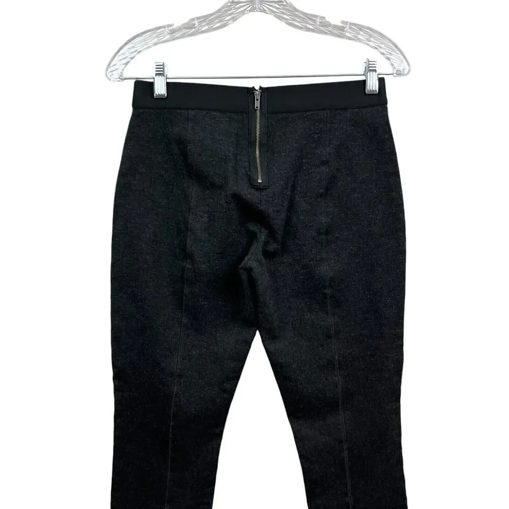 J. Crew Women Pixie Pants Ponte Stretch Mid Rise Back Zipper Charcoal Grey 8R*